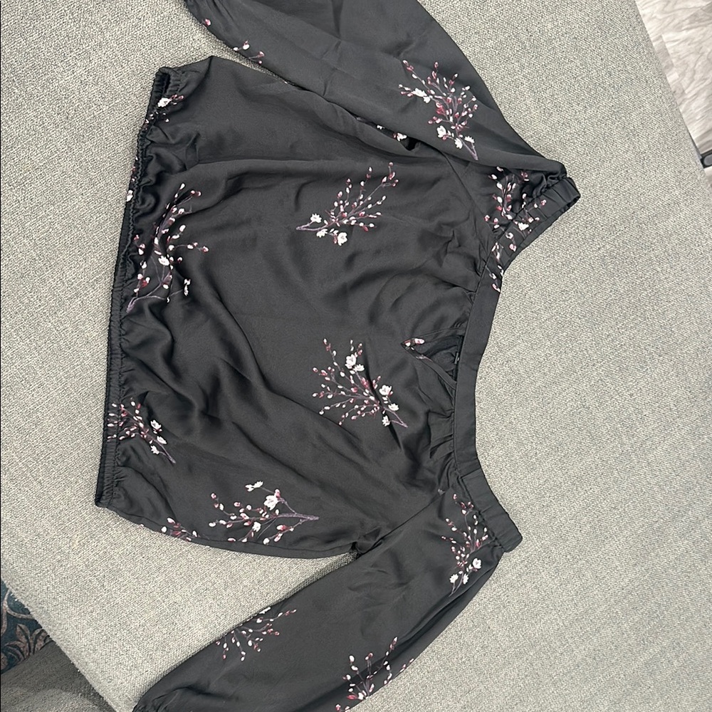 Floral Black Blouse